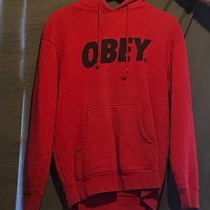 OBEY RED/BLACK HOODIE